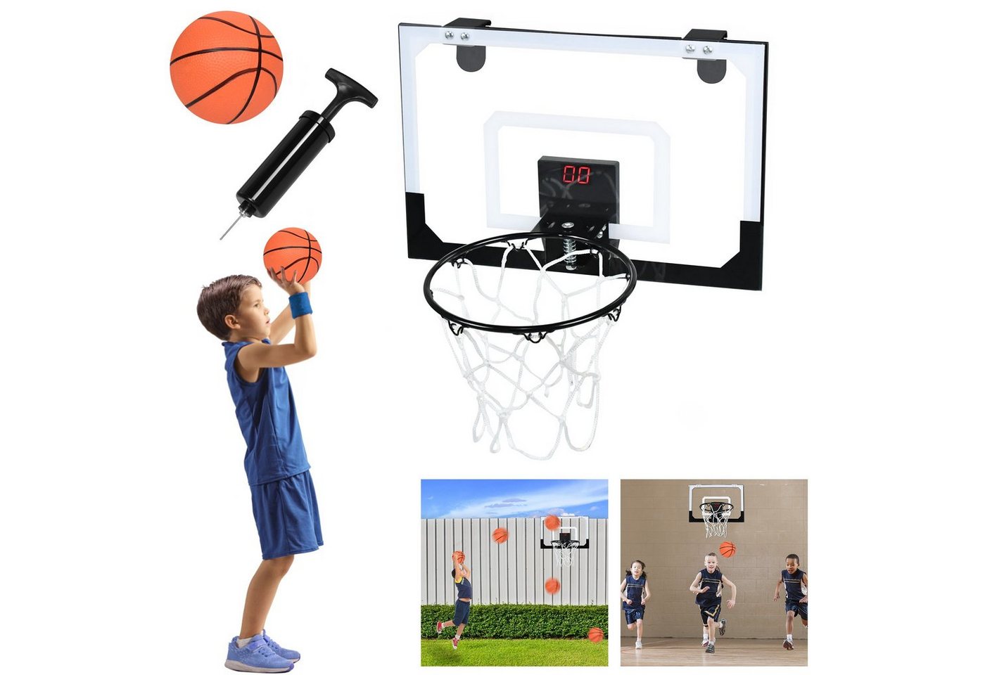 AUFUN Basketballkorb mit elektronischer Anzeigetafel und Sound von AUFUN
