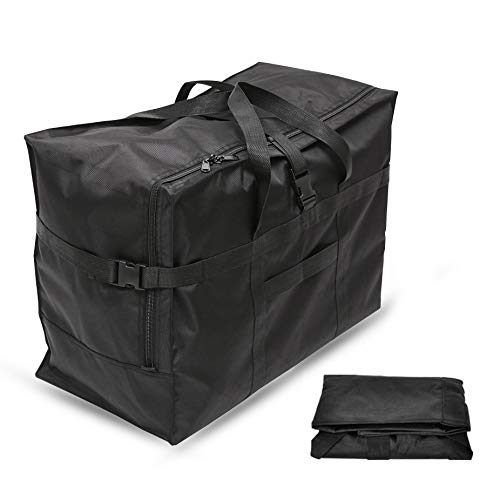 Reisetasche Extra Groß, Faltbare 900d Oxford Heavy-Duty Duffle Bag für Urlaub, Camping, Umzug, Zelt, trandbeutel, Aufbewahrung Handgepäcktasche(Schwarz,100 Liter) von AUGUR