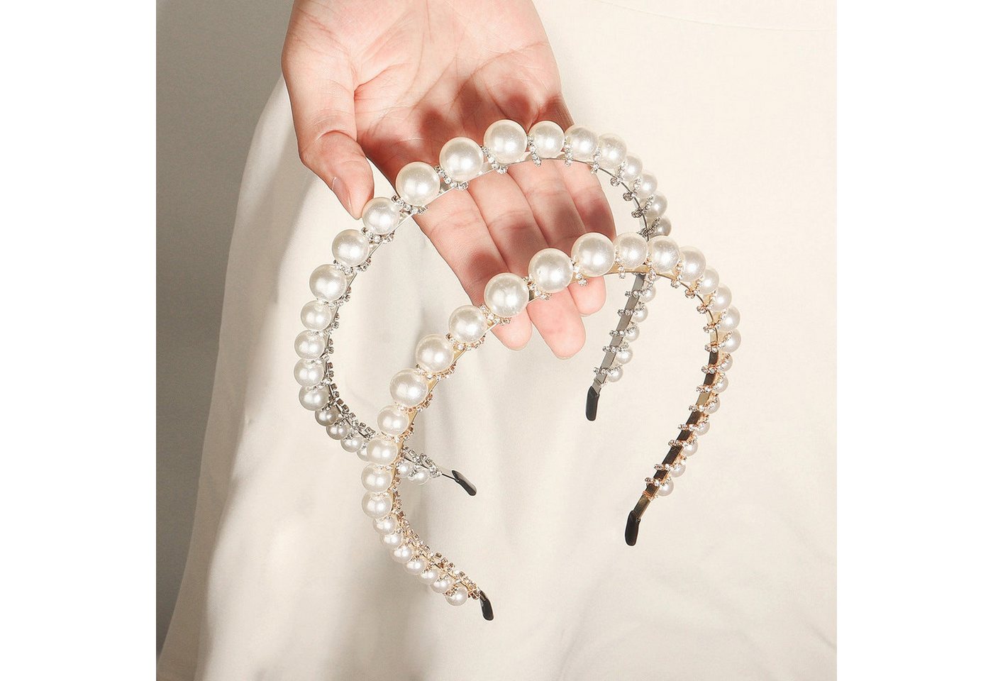 AUKUU Diadem Haarschmuck Haarschmuck für Damen Perlenstirnbänder vielseitige, Retro Haarnadeln völlig personalisierte Kopfbedeckungsaccessoires von AUKUU