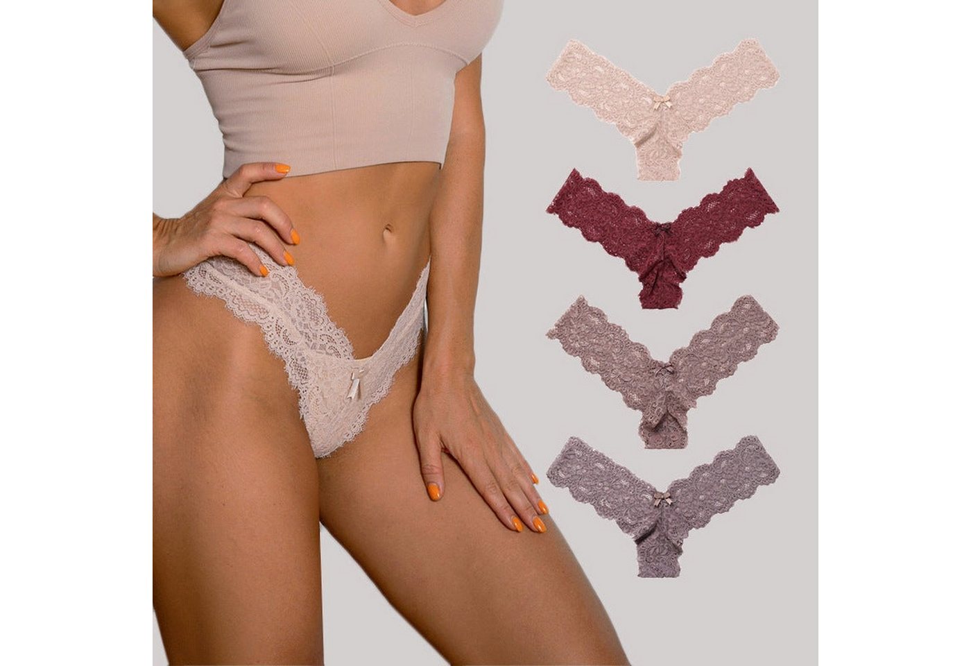 AUKUU Slip Sexy Sexy Spitze sexy durchsichtige Baumwoll Unterwäsche im Schritt große Damen Sport Fitness Tanga Unterwäsche von AUKUU