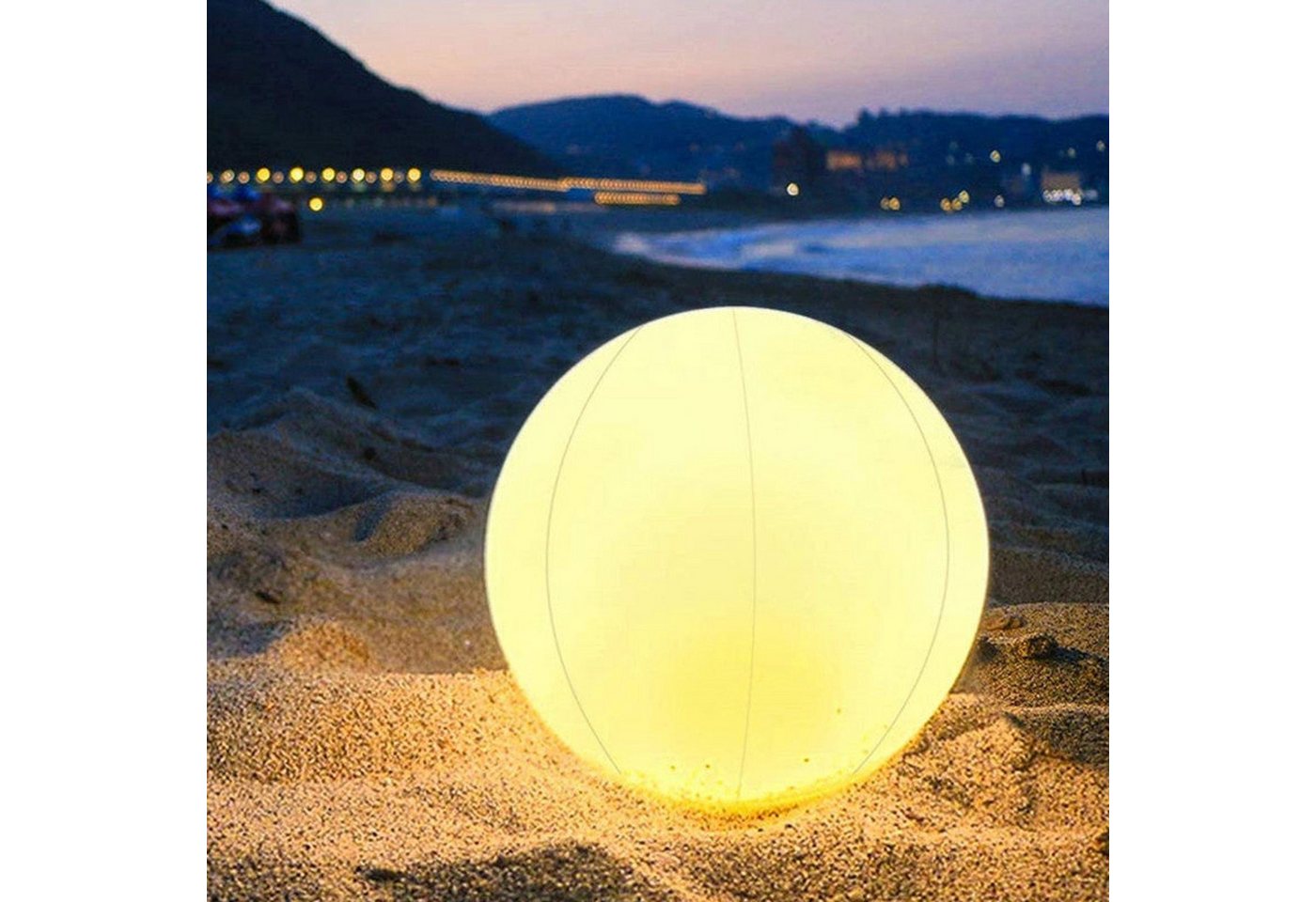 AUKUU Wasserball Strandball Strandball LED Leuchtball aufblasbarer Ball, Ohne Luftpumpe von AUKUU