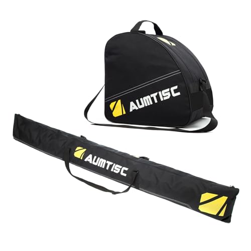AUMTISC Skitasche, Skischuhtasche, kombinierte gepolsterte Snowboardtasche, verstellbare Länge, Skitasche bis zu 200 cm von AUMTISC