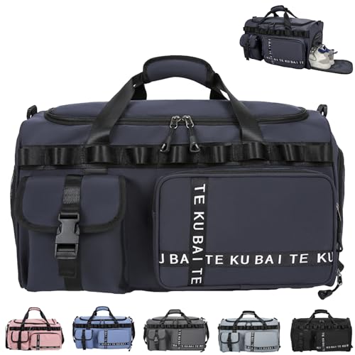 AUNGKWANG Reisetasche Damen Herren, 65L Wasserabweisende Sporttasche, Large Capacity Reise Tasche Gym Bag, mit Schuhfach und Nassfach, für Reisen, Fitness, Sport, Dunkelblau von AUNGKWANG