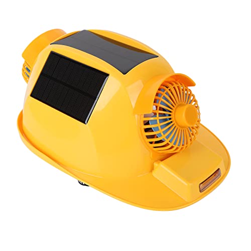 AUNMAS Solar-Ventilator-Schutzhelm, ABS-Doppel-Schutzhelm, Schutzhelm-Ventilator-Schutzhelm, Belüftete, Atmungsaktive Hartkappe mit Licht für BAU und Transport von AUNMAS