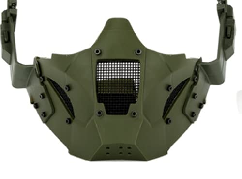 AUSUKY Taktische Retro-Helmmaske aus Eisenkrieger, Motorradhelm, Airsoft-Helm, Schutzmaske für den Außenbereich, Grün von AUSUKY