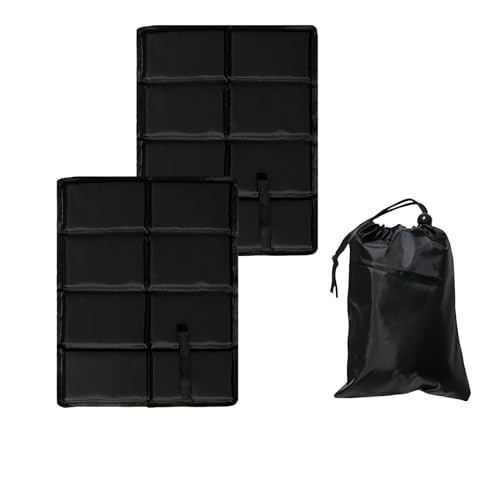 AUSYIWI 2 Stück Faltbare Outdoor-Kissen Set, Faltbare Wanderkissen, große Größe 45X35cm, Set von 2 [faltbar] mit Tragetasche - Outdoor Garten Picknick Outdoor Wandern Camping(Nero) von AUSYIWI