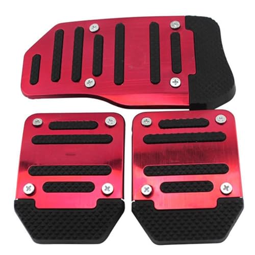 3 Teile/Satz Auto Manuelle Serie Automatische Bremse Beschleuniger rutschfeste Fußstütze Pedal Pad Abdeckung Auto (Farbe: Rot) von AUTOLWZKTS
