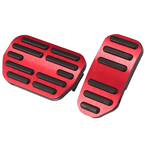 Rotes Bremspedal-Pad-Set, rutschfest, ohne Bohren, Gaspedalabdeckungen aus Aluminiumlegierung für Toyota Corolla RAV4 2014–2018 von AUTOLWZKTS