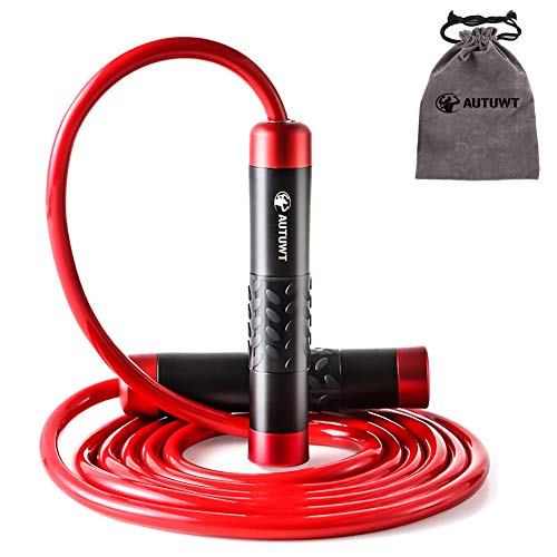 Gewicht springseil 1LB,Aluminium Griff & 9mm Dicke Seil - Ideal Für Fitness, Gewichtsverlust, Crossfit, Boxen, MMA, Double Unders,Functional Core,Boxen Sport Training,Kinder und Erwachsene von AUTUWT