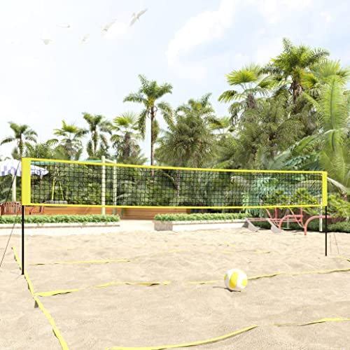 Volleyballnetz für Zuhause und draußen, 823 x 244 cm, PE-Gewebe, Gelb und Schwarz von AUUIJKJF