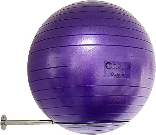 Wandmontierter Edelstahl-Gymnastikballhalter, Stabiler Yoga-Ball-Aufbewahrungsregal, Stabilitätsball-Display-Halter, für Training/Yoga/Stabilitätsbälle 32 cm bis 86 cm (13 Zoll bis 34 Zoll) von AUXPhome