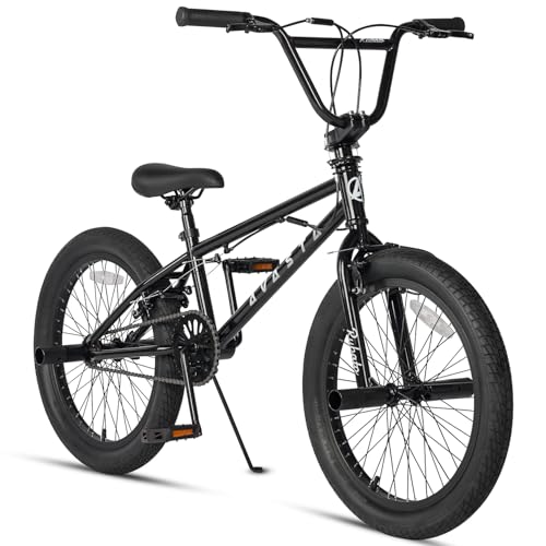 AVASTA 20 Zoll Freestyle Jugend BMX Fahrrad Kinder Fahrrad für 6 7 8 9 10 11 12 13 14 Jahre alt Jungen Mädchen Junge Erwachsene und Anfänger-Level-Fahrer mit 4 Peg, 360 Grad Gyro, Schwarz von AVASTA