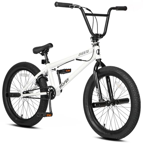 AVASTA Hesper 20 Zoll Kinderfahrrad Freestyle BMX Fahrräder für 6 7 8 9 10 11 12 13 14 Jahre alte Jungen mit 4 Heringen, Weiß von AVASTA