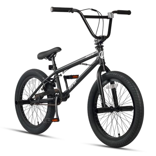 AVASTA Hesper 20 Zoll Kinderfahrrad Freestyle BMX mit 4 Pegs Fahrräder für 6-14 Jahre alte Jungen und Anfänger, Schwarz von AVASTA