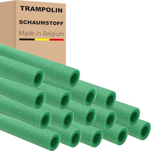 AWM Trampolin Schaumstoff 100 cm Schaumstoffrohre Schaumstoffpolster Stangenschutz Made in EU (Grün, 12 Stück) von AWM