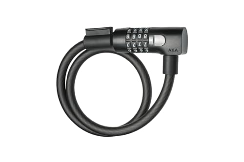 AXA Resolute C12-65 Kabelschloss mit Code – Länge 65 cm – Sichereitsstufe 5 – inkl. Halterung – Schwarz von AXA