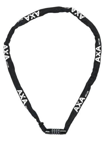 AXA Rigid RCC 120 – Kettenschloss mit Code – 120 cm lang – Stahlglieder 3,5 mm – Sicherheitsstufe 3 – Schutzhülle – Schwarz von AXA