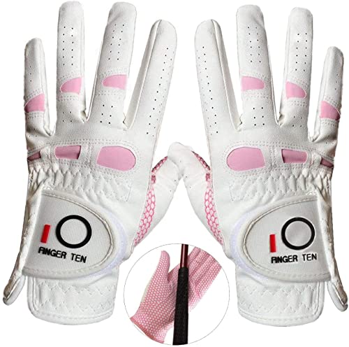 AXKAL Damen-Golfhandschuhe für Damen, linke Hand, rechts, 1 Paar (Rosa, L, 1 Paar) von AXKAL