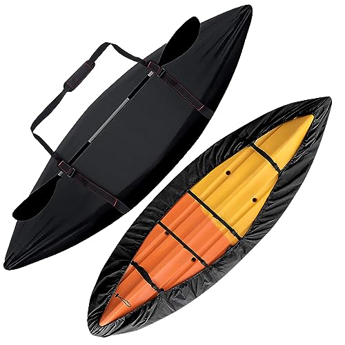 AXPQHL Kajak-Abdeckung,Kajak Persenning,600D UV-Schutz und staubdicht Staubschutzschild für Kanu Boot, für Fischerboot/Kajak/Kanu/Paddelbrett,Schwarz, (3.1-3.5) von AXPQHL