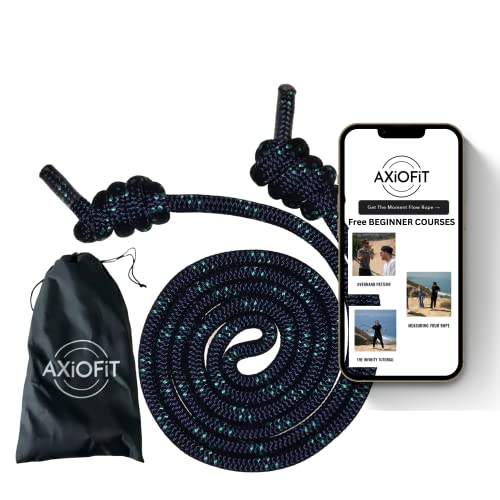 AXiOFiT Flow Rope Übungs-Springseile für Zuhause, Fitnessstudio, Cardio, gewichtetes Springseil für Freestyle-Springen & Springen, hilft Oberkörper-Fitness für Boxen & HIIT-Anfänger, 560 g von AXiOFiT