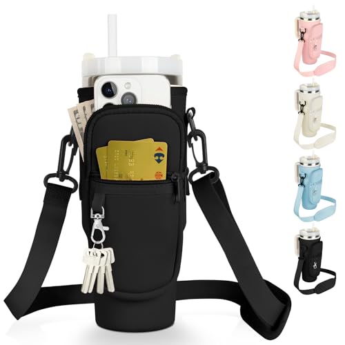 AYESY Tasche für Stanley Cup, 1.2L/40oz Stanley Cup Zubehör, Wasserflaschenhalter Stanley Cup Tasche Bag mit Handyfach, Karabiner und Verstellbarem Schultergurt Zum Reisen Wandern Laufen Radfahren AYESY Tasche für Stanley Cup, 1.2L/40oz Stanley Cup Zubehör, Wasserflaschenhalter Stanley Cup Tasche Bag mit Handyfach, Karabiner und Verstellbarem Schultergurt Zum Reisen Wandern Laufen Radfahren von AYESY