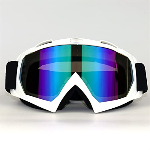 AYKANING Motocross Brille,Motorradbrille Mode Motorrad Motocross Off-Road Gläser Racing Dirt Bike Anti-UV-Helm-Goggle(Color:White) von AYKANING