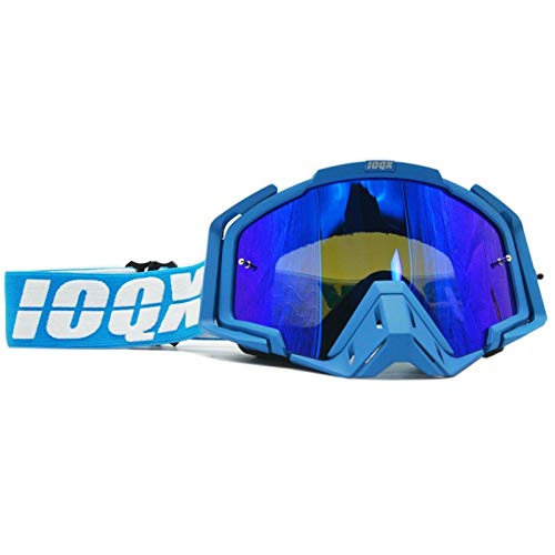 AYKANING Motocross Brille,Motorradbrille Moto Sonnenbrille Motorrad Outdoor Gläser Schutzbrillen for Motocross Gläser Motorrad Helmbrillen(Color:Blue) von AYKANING