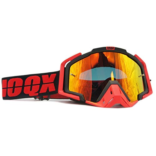 AYKANING Motocross Brille,Motorradbrille Moto Sonnenbrille Motorrad Outdoor Gläser Schutzbrillen for Motocross Gläser Motorrad Helmbrillen(Color:Red) von AYKANING