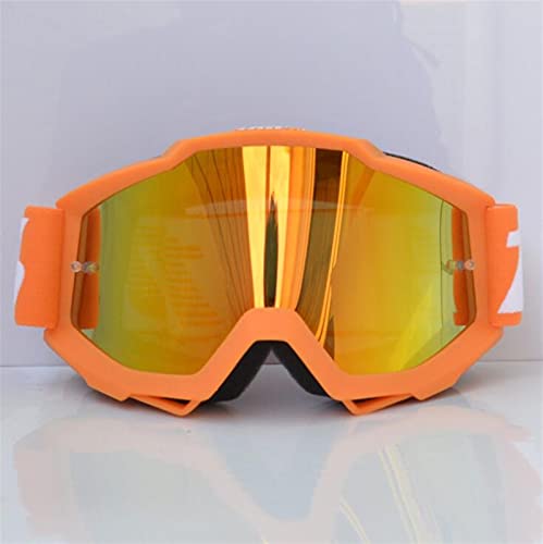 AYKANING Motocross Brille,Motorradbrille Motocross Goggles MTB Gläser Off Road Dirt Bike Motorrad Helme Goggles Ski Sport Gläser Mountainbikebrillen (Color : Orange) von AYKANING