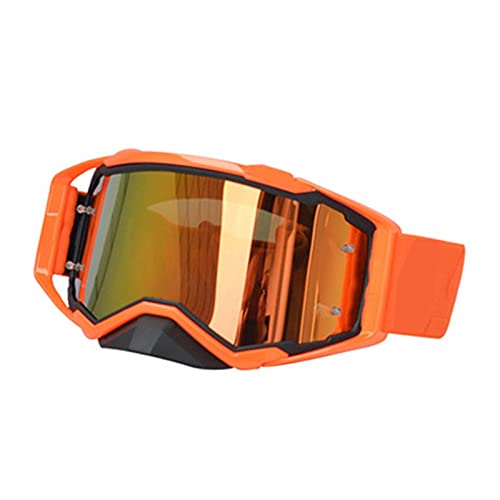 AYKANING Motocross Brille,Motorradbrille Motocross Goggles abseits der Straßenbrille Dirt Bike Motorrad Helme Goggles Ski Sport Gläser Mountainbike Radfahren Brille(Color:Orange) von AYKANING