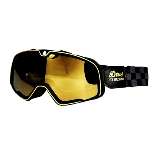 AYKANING Motocross Brille,Motorradbrille Motorrad Brille Ski Brille Motocross Sonnenbrille Vintage Brillen Helm Radfahren Racing Cafe Racer Chopper MTB ATV(Color:GD-GOLD) von AYKANING