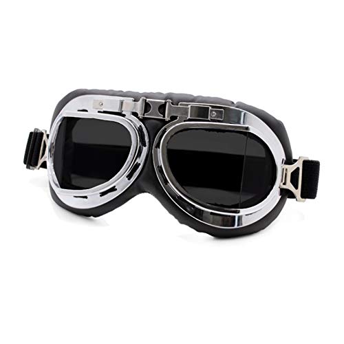 AYKANING Motocross Brille,Motorradbrille Motorrad Goggles Gläser Vintage Motorrad Klassische Retro-Schutzbrille for Harley Eyewear Protection Moto Motocross-Brille(Color:Retro Goggles 1 SM) von AYKANING