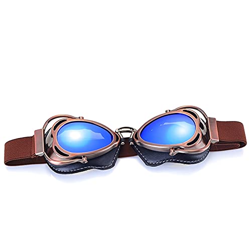 AYKANING Motocross Brille,Motorradbrille Motorrad-Helm-Gläser fliegender Brille Vintage Pilot Biker Eyewear Goggle(Color:Model 7) von AYKANING