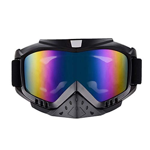 AYKANING Motocross Brille,Motorradbrille Motorrad Off-Road-Helmbrillen Reiten winddichte Goggles-Skibrillen Rennbrillen, blendende Gläser(Color:Dazzle color) von AYKANING