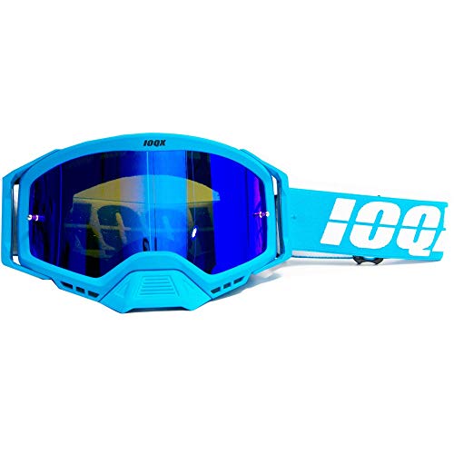 AYKANING Motocross Brille,Motorradbrille Motorrad Sonnenbrille Motocross Safety Protective Night Vision Helm Goggles Fahrer Fahren Gläser (Color : Blue single) von AYKANING