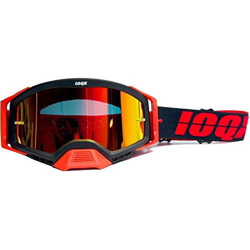AYKANING Motocross Brille,Motorradbrille Motorrad Sonnenbrille Motocross Safety Protective Night Vision Helm Goggles Fahrer Fahren Gläser (Color : Red single) von AYKANING