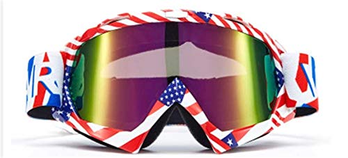 AYKANING Motocross Brille,Motorradbrille Motorradbrillen abseits der Straße Dirt Bike Staubdicht Rennmotorrad Gläser Anti Wind Eyewear Brille(Color:LA055 R) von AYKANING