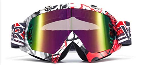 AYKANING Motocross Brille,Motorradbrille Motorradbrillen abseits der Straße Dirt Bike Staubdicht Rennmotorrad Gläser Anti Wind Eyewear Brille(Color:LD146 1 R) von AYKANING