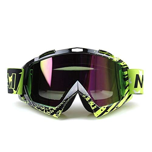 AYKANING Motocross Brille,Motorradbrille Outdoor Motorcycle Goggles Radfahren Off-Road Ski Sport ATV Dirt Bike Racing Gläser for Motocross-Brille(Color:Reflective U820) von AYKANING