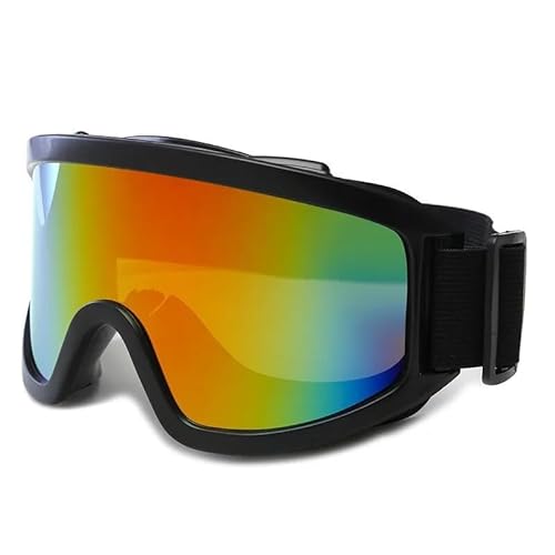 AYKANING Motocross Brille,Motorradbrille Radfahren Outdoor Sport Sonnenbrille Motorrad Schutzbrille Ski Brille Blendschutz Gläser Schwamm Frei(Color:Black framed color) von AYKANING