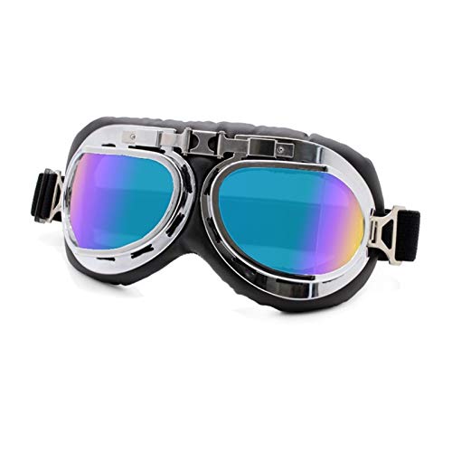 AYKANING Motocross Brille,Motorradbrille Retro Motorradbrille Brille Vintage Moto Classic Goggles Pilot Bike Kupfer Helm (Color : Retro Goggles 1 7C) von AYKANING
