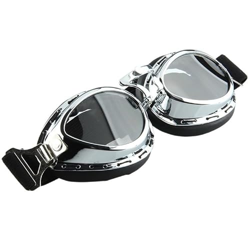 AYKANING Motocross Brille,Motorradbrille Retro-Skibrille for Motorräder, klare Brille for ATV Dirt Bike, Reitsonnenbrille(Color:Transparent) von AYKANING