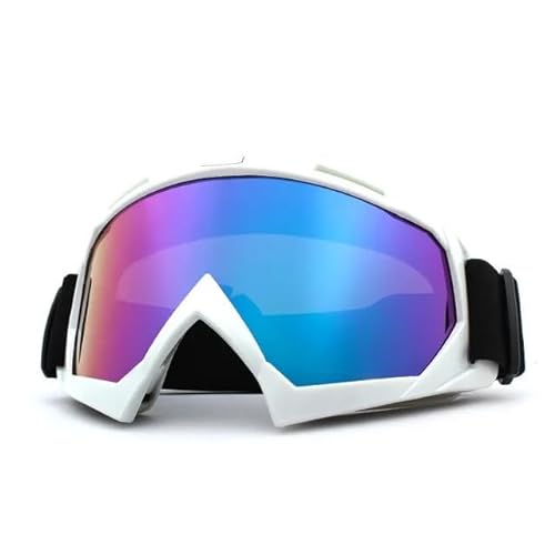 AYKANING Motocross Brille,Motorradbrille Skibrille Anti-Fog-Skibrille Winter Snowboard Radfahren Motorrad Winddichte Sonnenbrille Outdoor-Sportarten(Color:1 Pcs White) von AYKANING