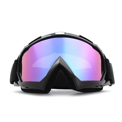 AYKANING Motocross Brille,Motorradbrille Skibrille Winter Schnee Radfahren Sportbrille UV-Schutz Männer Frauen Skifahren Snowboard Motocross Brille(Color:Colorful lenses) von AYKANING