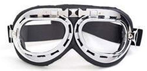 AYKANING Motocross Brille,Motorradbrille Vintage Anti-UV-Motorrad-Fahrrad-Roller-Pilot-Goggles-Helm-Gläser Motocross-Helm-Eyewear (Color : Transparent) von AYKANING