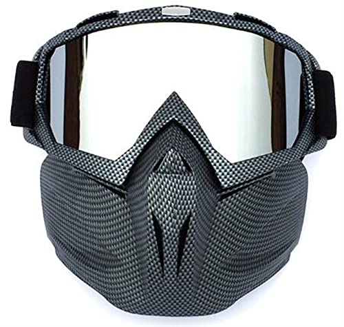 AYKANING Motocross Brille,Motorradbrille Vintage Motorrad Shark Helm Brille Motocross Helm Gläser Retro Winddicht Open Face Helme Brille Mask(Color:A9) von AYKANING
