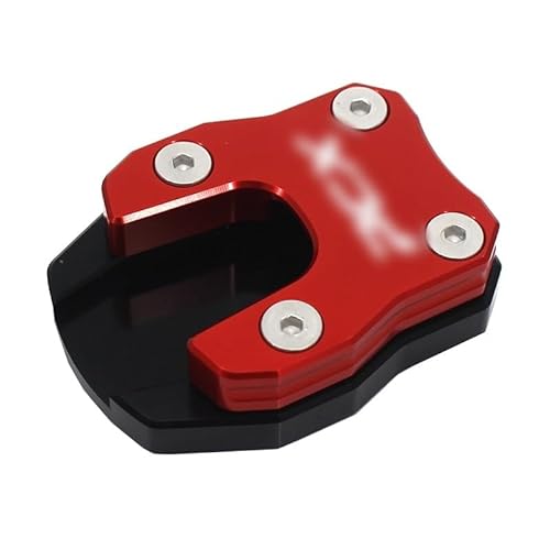 AYKANING Motorrad SeitenstäNder,SeitenstäNder Verbreiterung Motorrad-CNC-Kickstand-Fuß-Standseitig-Stütz-Verlängerung Vergrößerungskissen(Color:Red) von AYKANING