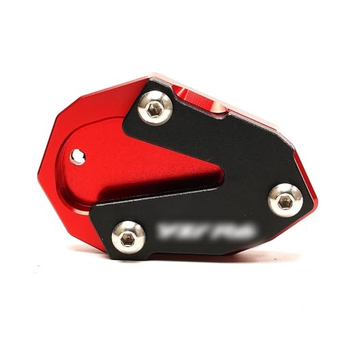 AYKANING Motorrad SeitenstäNder,SeitenstäNder Verbreiterung Motorrad CNC Kickstande Fußseite Stand-Verlängerungskissen Vergrößern Ständerplatte(Color:Red) von AYKANING