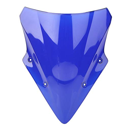 AYKANING Windschild Motorrad,Motorrad Windabweiser Motorrad Windschutzscheibe Straßenfahrrad Windschutzscheibe Doppelblasen Winddicht(Color:Blue) von AYKANING