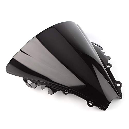 AYKANING Windschild Motorrad,Motorrad Windabweiser Motorrad-Windschutzscheibe Windschutzscheibe ABS-Kunststoff-Doppelblase(Color:Black) von AYKANING